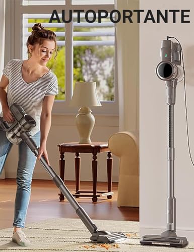 kalado Aspiradora Inalámbrica 26KPa, 6 En 1 Aspirador Vertical Antienredos 250W, Pantalla LED, 40 min Aspirador De Mano Silencioso,Batería Extraíble, Apto para Suelos Duros/Alfombras/Pelo De Mascotas