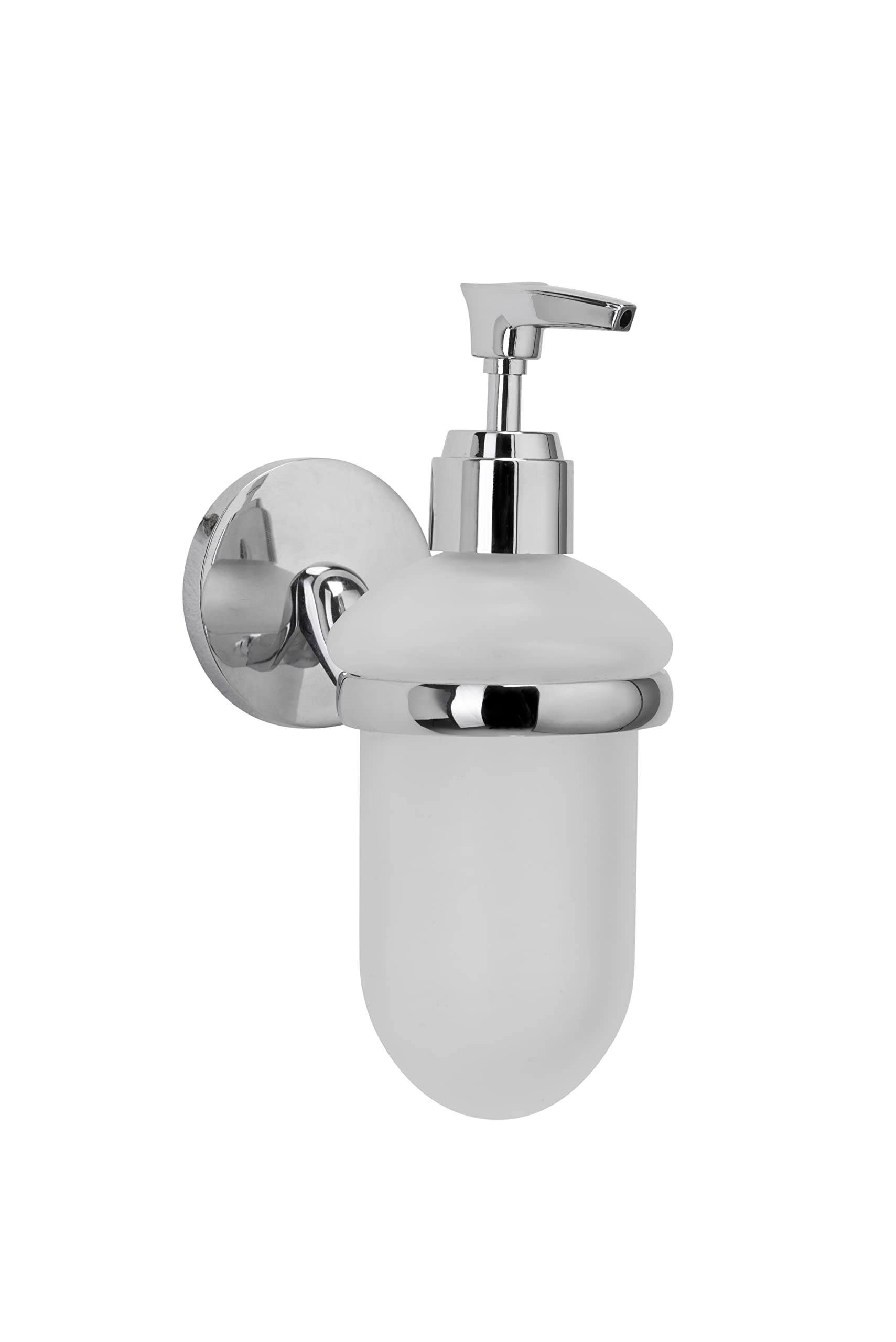 Croydex Hampstead Chrome Plated Soap Dispenser Holder - Durable Zinc Alloy Hand Soap Dispenser with Frosted Glass for Bathroom - Concealed Fixings & Easy Installation Included