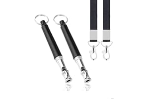 ROFAKU 2 Pack Dog Whistle, Dog Whistle to Stop Barking Neighbors Dog, Adjustable Ultrasonic Silent Dog Whistle, Professional Recall Dog Training Whistles, with Lanyard