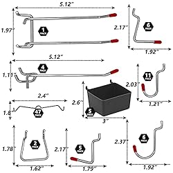 114 pcs Pegboard Hooks Assortment with Metal Hooks