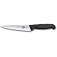 Victorinox Fibrox 6 Inch Straight Chef's Knife,Black