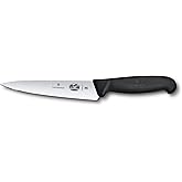 Victorinox Fibrox 6 Inch Straight Chef's Knife,Black