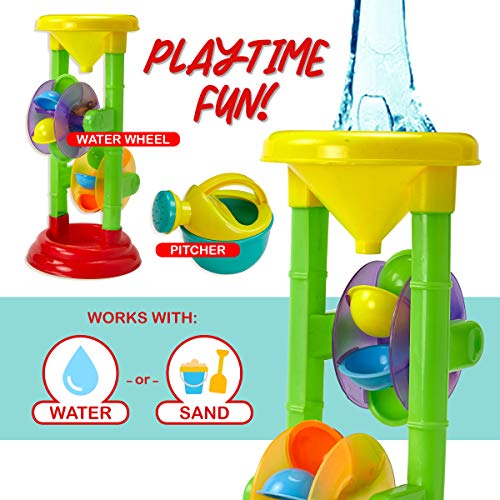 Dragon Too Kids Beach Toy Set -19 Piece Kit in Mesh Backpack Bag - Shovels, Scoops, Buckets, Waterfall, Shapes and More for Sand Castles, Water Play and Sand Boxes - Thumbnail 4