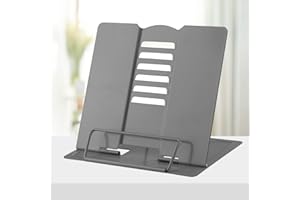 Honagu Desk Book Stand Metal Reading Rest Book Holder, Book Holders for Reading Hands Free, Adjustable Cookbook Documents Hol