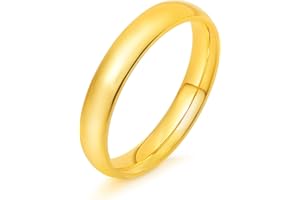 KAZITSAN 2mm 4mm 6mm Stainless Steel Rings for Women Men High Polish Plain Dome Silver/Gold/Rose Gold Wedding Band Comfort Fit