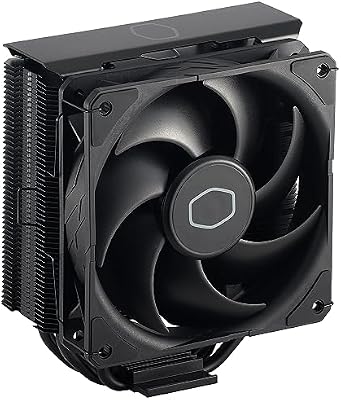 Hyper 212 Black Disipador de CPU – Acabado Aluminio, 4 Tubos de Calor de Contacto Directo Continuo Compacto, Ventilador SickleFlow 120 Edge, Soporte LGA1700 y AM5 – Negro