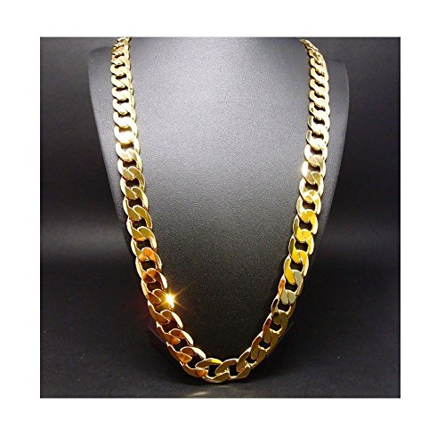Hollywood Jewelry 24K Gold Chain Necklace 9MM Shinny for Men Hip hop