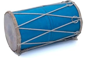 THE GREAT INDIAN BAZAAR Wooden & Leather Classical Indian Folk Tabla Drum Set Hand Percussion Drums World Musical Instruments Punjabi Dhol Dholak Dholki 10 x 6 Inches Fun Birthday Housewarming Gift Ideas