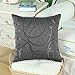CaliTime Cushion Covers Cushion Cover Pack of 2 Bowls for Couch Sofa Home Decoration Modern Shiny and Matt Contrast Circles Rings Geometric 45 cm x 45 cm Grey