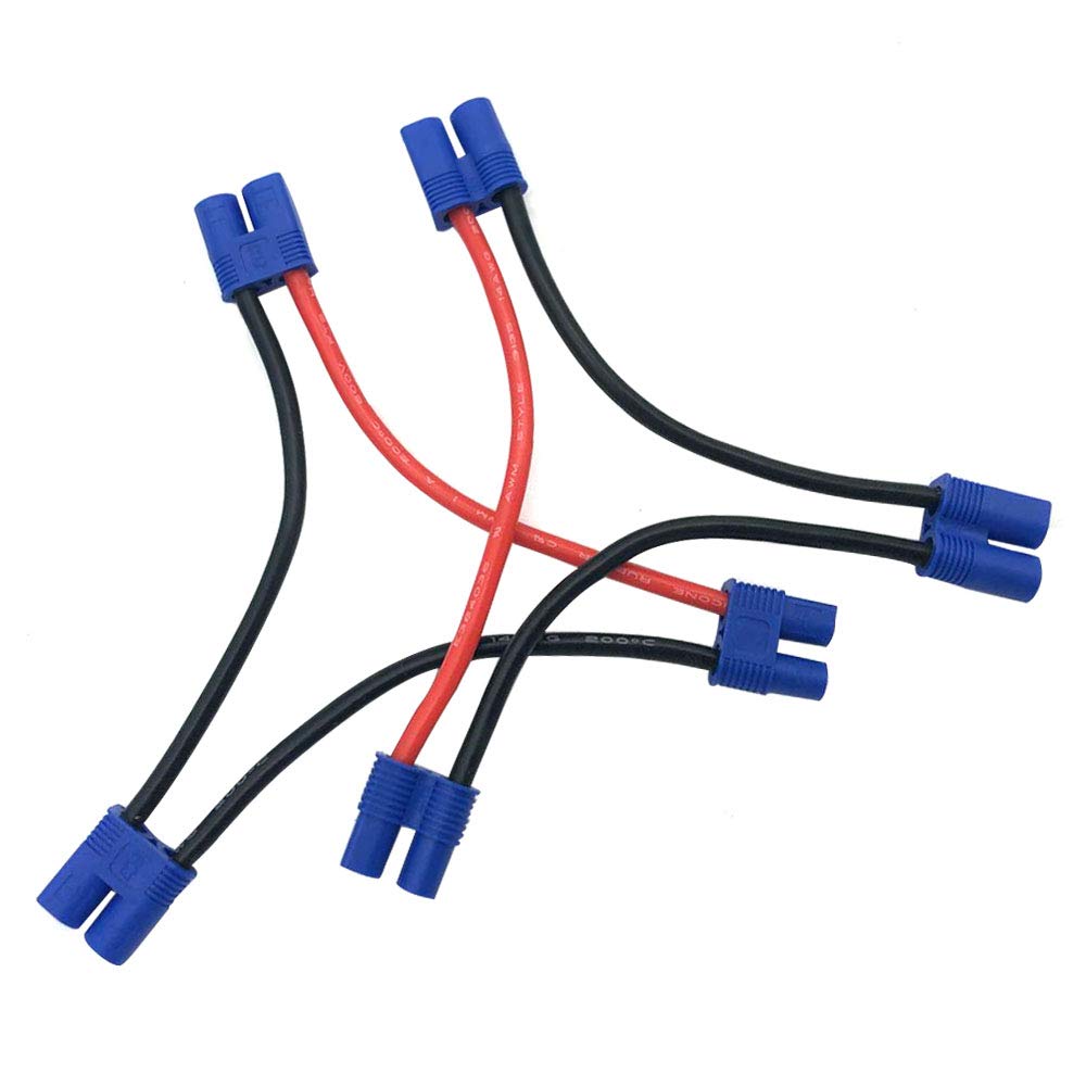 Nuofan 2PCS EC3 Battery Series Connector 14 Gauge Wire for RC Battery Helicopter Quadcopter