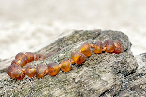 The Art of Cure Original Baltic Amber Necklace- Polished Handmade (Raw Cognac) for boy or girl â€“ 12-12.5 Inches size