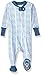 Burt's Bees Baby Baby 1-Pack Unisex Pajamas, Zip-Front Non-Slip Footed Sleeper PJs, Organic Cotton, Blue Star Watercolor, 3-6 Months