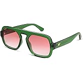 VANLINKER Oversized Retro Square Aviator Sunglasses for Women Men 70s Vintage Style Trendy Big Flat Top Sun Glasses VL9826