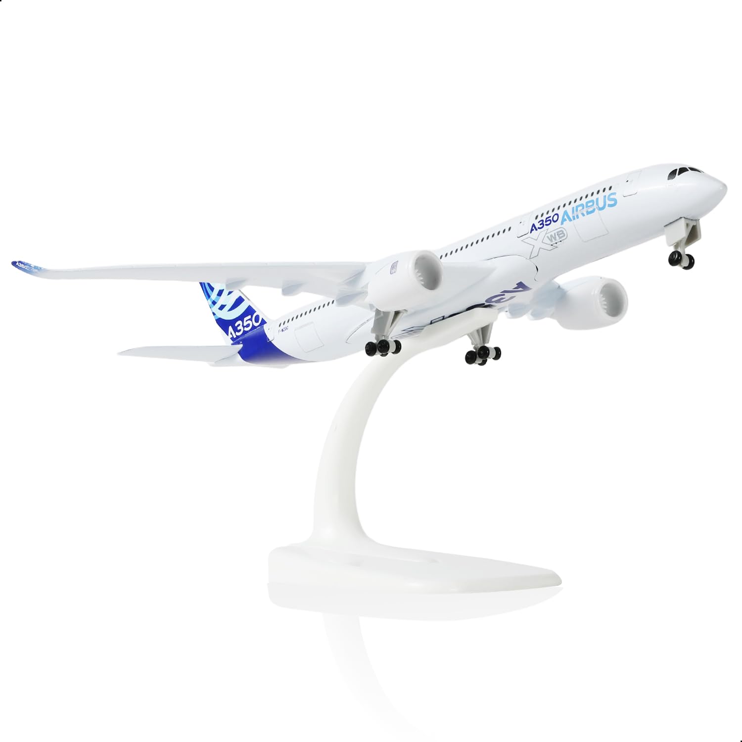 QIYUMOKE 1/300 A350-900 Prototype Aircraft Model Die-cast Metal with Display Stand, Full Alloy Material for Airbus A350 Model Airplane (7.8 inch L), for Adult Aviation Enthusiasts