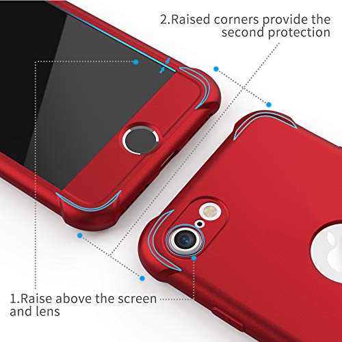 ORETECH Designed for iPhone SE 2022 Case with[2 x Tempered Glass Screen