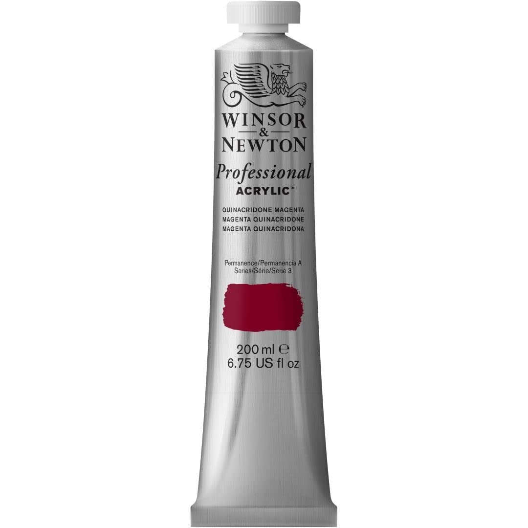 Winsor & Newton 200ml Professional Acrylic Colour Tube - Quinacridone Magenta