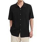 LUXSTITCH Men's Silk Shirts Short Sleeve Button Down Casual Tropical Holiday Hawaiian Shirts