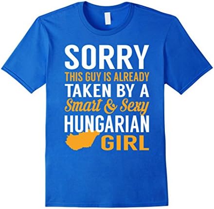 Mens This Guy Taken By Smart &amp; Sexy Hungarian Girl TShirt XL Royal Blue