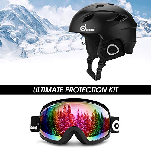 Odoland Snow Ski Helmet with Goggles Set MultiColor Adjustable Sport