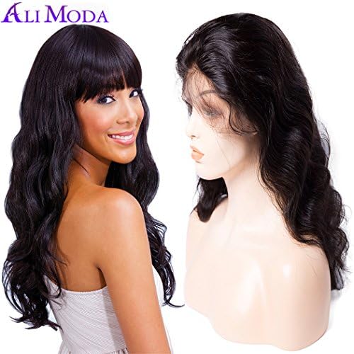 Ali Moda Pre Plucked 360 Body Wave Lace Front Wig Malaysian 130% Density With Baby Hair Bleached Knots Cap Wigs Human Virgin Hair Nature Hairline 16 inch
