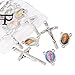 Pandahall 10sets Antique Silver Rosary Cross and Center Sets Alloy Crucifix Cross Pendants and Oval Centerpiece Catholic Picture Links for Rosary Bead Necklace Makings