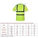 SHORFUNE High Visibility T-Shirt with Short Sleeve, Reflective Strips, Yellow, ANSI/ISEA Standards, XXL