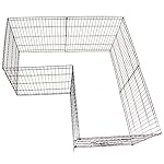 Idealchoiceproduct 42 Inch Pet Playpen Pet Pen Folding Wire Dog Exercise Pen Pet Fence Yard Fence 8 Panel Cage 24-42 Inch-Black Color