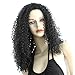 ATOZWIG Black Color Afro Curly Hair Heat Resistant Black Kinky Curly Wig Synthetic Wigs For Women