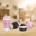 Jerrybox Travel Coffee Mug, BPA Free Silicone Water Bottle, Reusable 13.5 oz Compact Tea Cup (Pink)