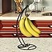 Home Basics Steel Banana Tree Holder Stand, Rust Resistant, Prevents Bruising, Circular Base, Black Satin Finish