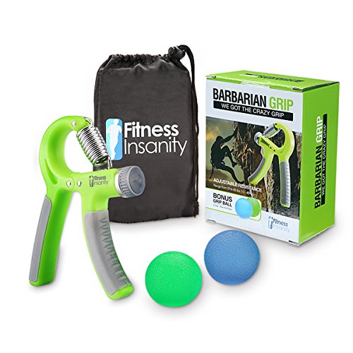 Hand Grip Strength Trainer Kit With 2 Hand Therapy Ball - Adjustable Resistance 22 To 88 Lbs - Non-Slip Gripper - Strengthening Exercises - Relieve Stress and Anxiety - Bonus Bag and eBook Sports & Outdoors, Sports & Fitness, Golf, Training Equipment, Strength Trainers