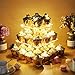 Vdomus 3 Tier Acrylic Cupcake Stand Pastry Stand with LED String Lights Dessert Tree Tower for Birthday/Wedding Party Cupcake Tray Cupcake Holder, Warm, Cup Cake Tier Stand, Led Cupcake Stand