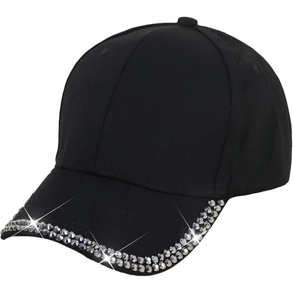 Amazon.com: Shiny Rhinestone Brim Baseball Cap for Women  display picture 3