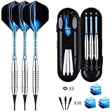 Darts Plastic Tip Set - 18g Soft Tip Darts - 16g Dart Barrels w/o-Rings + 6 Shaftsï¼ˆAluminum & White Plastic Rods + Extra 30 Replacement Soft Tips Accessories for Electronic Dart Board