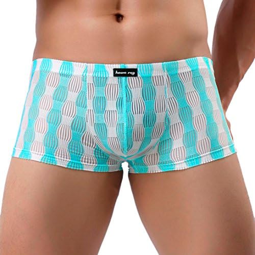 sunnymi®Fashion Men's Sexy Comfortable Transparent Silky Smooth Shorts Casual Pajamas Underwear Shorts Bulge Pouch Creative Perspective Sleepwear