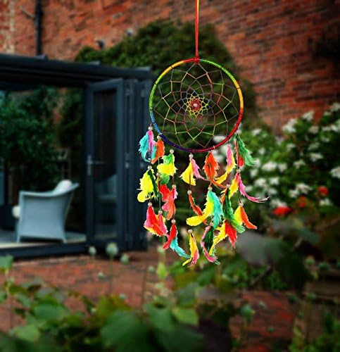 Ilu Dream Catcher Wall Hanging Handmade Beaded Circular Net Decoration Ornament Size 16 Cm Diameter