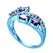 Bamos Jewelry Lab Purple Stone Cubic Zirconia Engagement Promise Party Blue Gold Plated Womens Ring Size 5-11