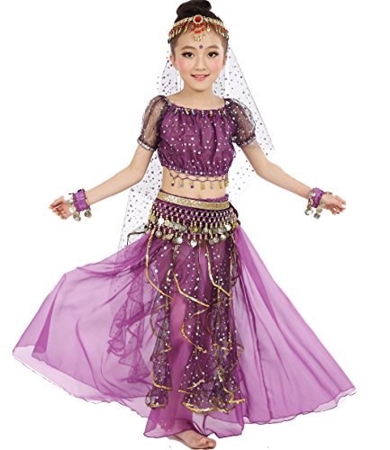 Astage GilrsGirls Belly Dance Carnival Dancing Dress Purple S