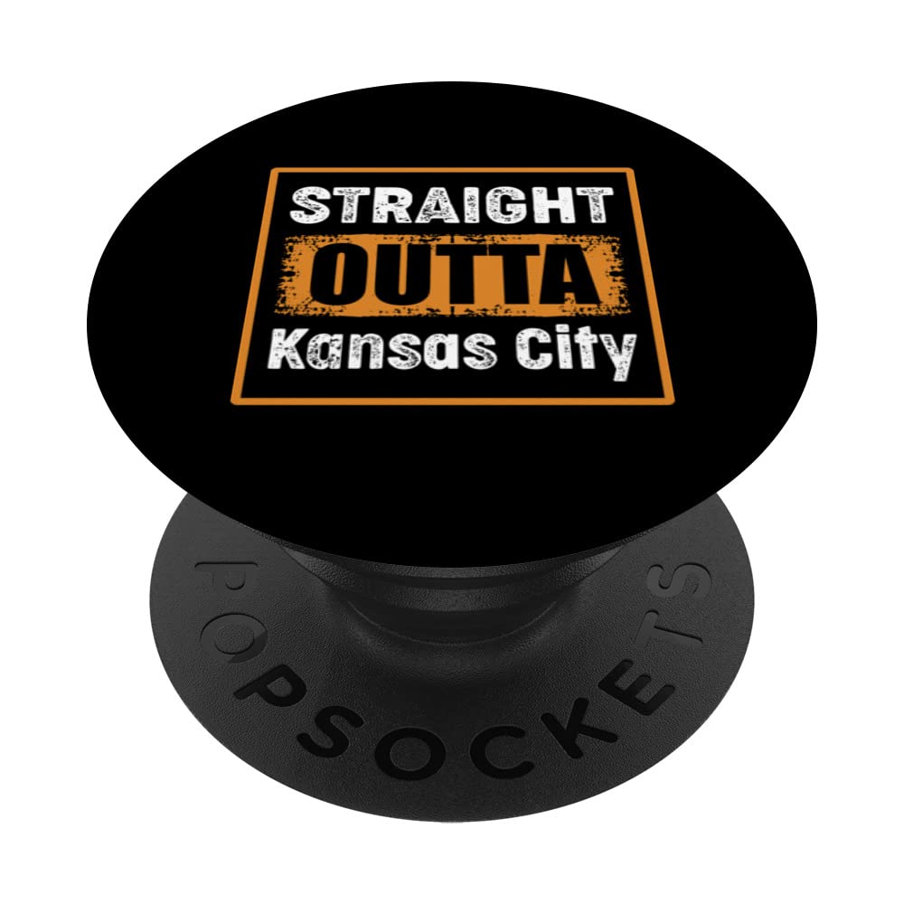 Straight Outta Kansas City Missouri USA Distressed Vintage PopSockets Swappable PopGrip
