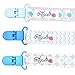 Pacifier Clip Boys with Gilgulina Pacifier Case, Quality 3 Pack Blue Baby Pacifier Holder, Stylish Soothie Pacifier Clip, Perfect Baby Shower Gift