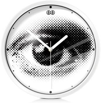 JustNile Modern Creative Round 12-inch Non Ticking Wall Clock - All-Seeing Eye