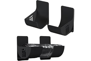 PEUTIER 4pcs 2.5 Inch Small Trash Bag Holder, Plastic Trash Bag Dispenser Roll Holder Wall Mount Shopping Grocery Roll Organizer for Cabinet Kitchen Organization and Storage Rack (Black)