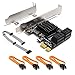 SHINESTAR SATA Card 4 Port with SATA Power Splitter Cable & 4 SATA Cables & Low Profile Bracket, 6 Gb/s SATA 3.0 PCIe SATA Controller Expansion Card Non-Raid, Boot as System Disk primary