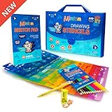 Mimtom Drawing Stencils Set for Kids and Boys | 51 Arts and Crafts Stencil Kits with over 240 Creative Shapes to Unleash Your Child's World of Imagination | Kid-Safe Fun Activity Toy for Ages 3 and Up