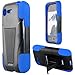 LG Optimus Fuel L34C Case - Multi-Layer Protector Hybrid Series (PC + Silicone) w/Kickstand Blue/Black - Cover For LG Optimus Fuel L34C / Optimus Zone 2 VS415PP - TRENDE