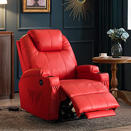 Electric Power Recliner Chair with Heat and Massage, Footrest