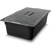 Carlisle FoodService Products Storplus 1/2-Size Food Pan for Catering, Buffets, and Restaurants, Polycarbonate 6 Inches Deep, Black