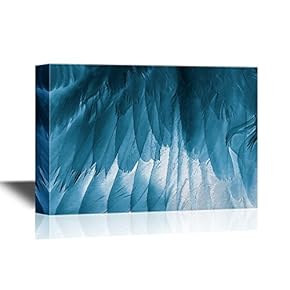 Canvas Wall Art - Blue Feather - Gallery Wrap Modern Home Art | Ready to Hang - 12x18 inches