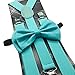 Awesome Teal Mint Blue Wedding Accessories Adjustable Bow Tie & Suspenders