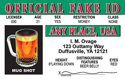 Official Fake Fun Fake ID License Card